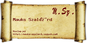 Mauks Szalárd névjegykártya